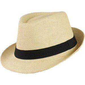 Шляпа трилби Верида летняя, солома, размер 554, бежевый, коричневый