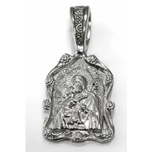 Славянский оберег, иконка Эстерелла, серебро, 925 проба, родирование, размер 3 см.
