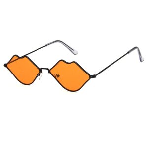 Солнцезащитные очки 25807, узкие, оправа: металл, складные, фотохромные, оранжевый