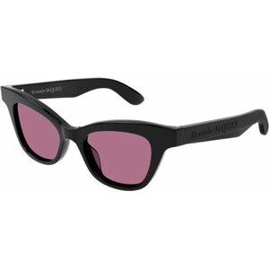 Солнцезащитные очки Alexander McQueen AM0381S 002, прямоугольные, для женщин, черный