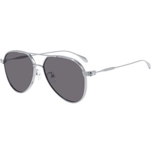 Солнцезащитные очки Alexander McQueen, серебряный, бесцветный