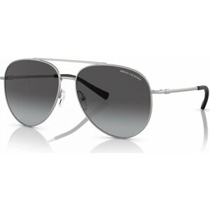 Солнцезащитные очки Armani Exchange, серебряный, серый