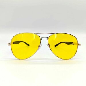 Солнцезащитные очки , авиаторы, оправа: металл, с защитой от УФ, для мужчин, золотой