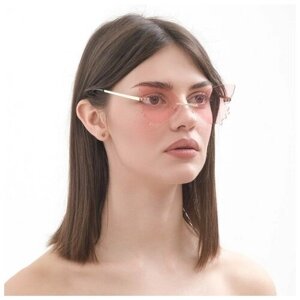 Солнцезащитные очки , бабочка, оправа: пластик, поляризационные, для женщин, розовый