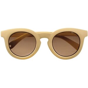 Солнцезащитные очки Beaba, круглые, гибкая оправа/дужки, на ремешке, чехол/футляр в комплекте, со 100% защитой от УФ-лучей, желтый