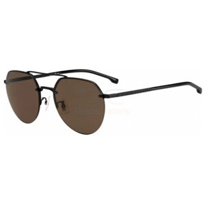 Солнцезащитные очки BOSS, авиаторы, оправа: пластик, устойчивые к появлению царапин, с защитой от УФ, для мужчин, коричневый