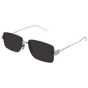 Солнцезащитные очки Bottega Veneta, серебряный, серый