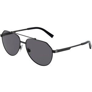 Солнцезащитные очки DOLCE & GABBANA, авиаторы, оправа: металл, с защитой от УФ, поляризационные, для мужчин, черный