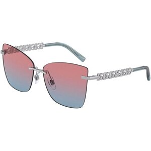 Солнцезащитные очки DOLCE & GABBANA, кошачий глаз, оправа: металл, градиентные, с защитой от УФ, для женщин, серый