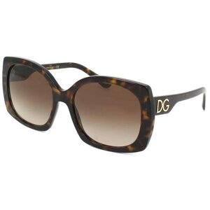 Солнцезащитные очки DOLCE & GABBANA, квадратные, оправа: пластик, градиентные, для женщин, коричневый