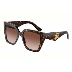 Солнцезащитные очки DOLCE & GABBANA, прямоугольные, градиентные, для женщин, коричневый