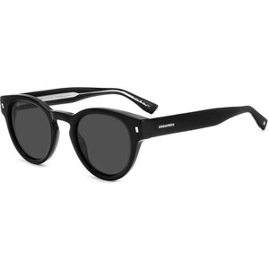 Солнцезащитные очки DSQUARED2, панто, для мужчин, черный