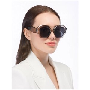 Солнцезащитные очки ELEGANZZA, шестиугольные, оправа: пластик, поляризационные, с защитой от УФ, для женщин, серый