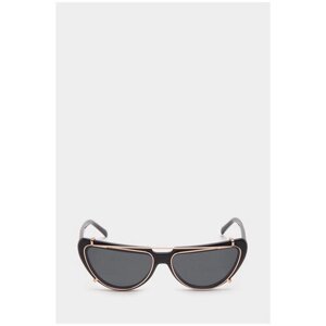 Солнцезащитные очки FAKOSHIMA, кошачий глаз, оправа: пластик, складные, черный