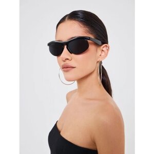 Солнцезащитные очки FEELZ, кошачий глаз, оправа: пластик, спортивные, для женщин, черный