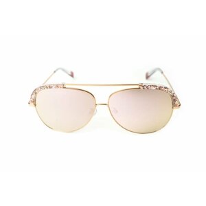 Солнцезащитные очки FURLA, авиаторы, оправа: металл, с защитой от УФ, зеркальные, для женщин, золотой