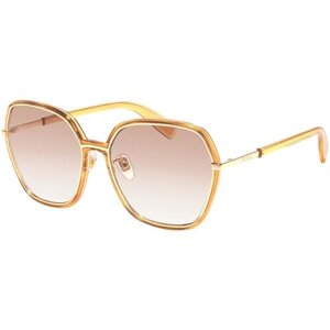 Солнцезащитные очки FURLA, квадратные, оправа: металл, градиентные, для женщин, золотой