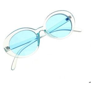 Солнцезащитные очки Galante, бабочка, оправа: пластик, с защитой от УФ, для женщин, голубой