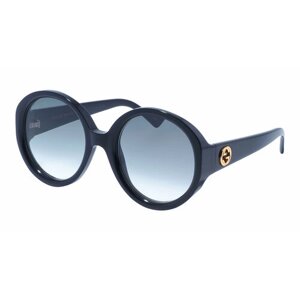 Солнцезащитные очки GUCCI, круглые, градиентные, с защитой от УФ, черный
