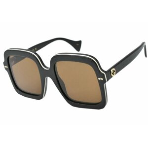 Солнцезащитные очки GUCCI, квадратные, оправа: пластик, с защитой от УФ, для женщин, черный