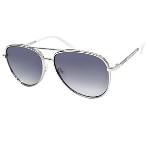 Солнцезащитные очки GUESS, авиаторы, оправа: металл, градиентные, для женщин, серебряный