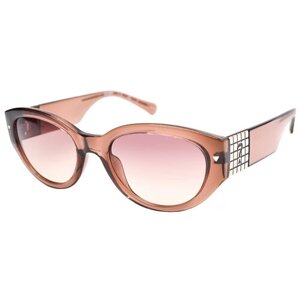 Солнцезащитные очки GUESS, овальные, оправа: пластик, градиентные, для женщин, розовый