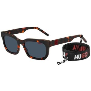 Солнцезащитные очки HUGO, кошачий глаз, оправа: пластик, для мужчин, коричневый