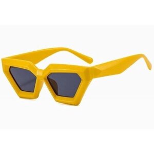 Солнцезащитные очки , квадратные, с защитой от УФ, желтый