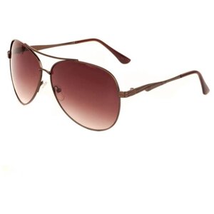 Солнцезащитные очки LEWIS, авиаторы, оправа: металл, для мужчин, коричневый
