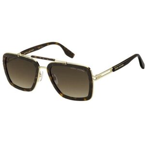 Солнцезащитные очки MARC JACOBS, квадратные, оправа: пластик, градиентные, коричневый
