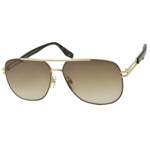 Солнцезащитные очки MARC JACOBS MJ 633/S, авиаторы, оправа: металл, с защитой от УФ, градиентные, для мужчин, золотой