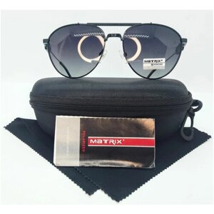 Солнцезащитные очки Matrix, авиаторы, оправа: металл, черный