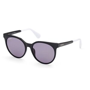 Солнцезащитные очки Max & Co., круглые, оправа: пластик, с защитой от УФ, для женщин, черный