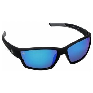 Солнцезащитные очки Mikado, прямоугольные, оправа: пластик, поляризационные, зеркальные, синий