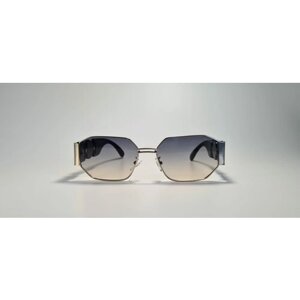 Солнцезащитные очки Noname, прямоугольные, оправа: пластик, с защитой от УФ, градиентные, устойчивые к появлению царапин, серебряный