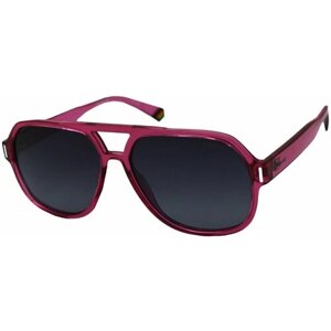 Солнцезащитные очки Polaroid, авиаторы, оправа: пластик, поляризационные, для женщин, розовый
