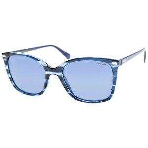 Солнцезащитные очки Polaroid, кошачий глаз, оправа: пластик, для женщин, синий