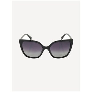 Солнцезащитные очки Polaroid, кошачий глаз, оправа: пластик, градиентные, с защитой от УФ, поляризационные, для женщин, черный