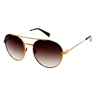 Солнцезащитные очки Polaroid, круглые, оправа: металл, для женщин, золотой
