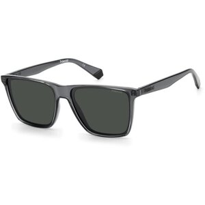 Солнцезащитные очки Polaroid, прямоугольные, оправа: пластик, с защитой от УФ, поляризационные, для мужчин, серый