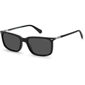 Солнцезащитные очки Polaroid, прямоугольные, поляризационные, с защитой от УФ, черный