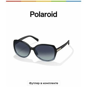 Солнцезащитные очки Polaroid, прямоугольные, поляризационные, устойчивые к появлению царапин, для женщин, синий