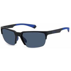 Солнцезащитные очки Polaroid, прямоугольные, спортивные, поляризационные, с защитой от УФ, черный