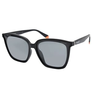 Солнцезащитные очки Polaroid, вайфареры, оправа: пластик, черный