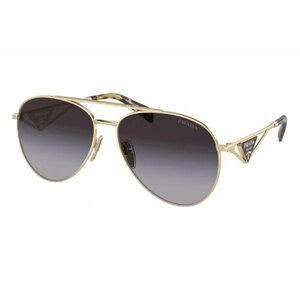 Солнцезащитные очки Prada, авиаторы, оправа: металл, градиентные, с защитой от УФ, серый
