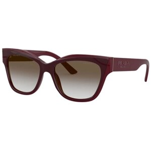 Солнцезащитные очки Prada, кошачий глаз, градиентные, для женщин, бордовый