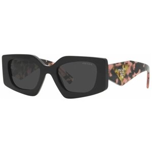 Солнцезащитные очки Prada, квадратные, оправа: пластик, с защитой от УФ, для женщин, черный