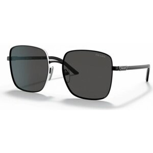 Солнцезащитные очки Prada, прямоугольные, оправа: металл, с защитой от УФ, для женщин, черный