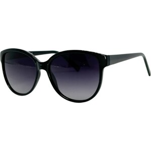 Солнцезащитные очки PROUD, кошачий глаз, оправа: пластик, с защитой от УФ, градиентные, поляризационные, для женщин, черный