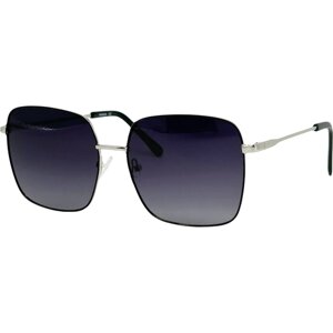 Солнцезащитные очки PROUD, квадратные, оправа: металл, с защитой от УФ, градиентные, поляризационные, для женщин, черный